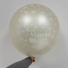 Lateksa balons ar zīmejumu, Just married, (40 cm)