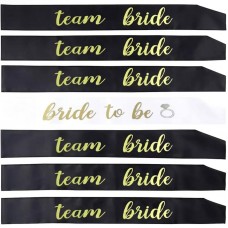 Lente, Bride to Be, Team Bride, Vēcmeitu ballite, Balts un melns, 1 gb, (80 cm)