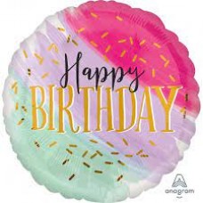 Круг, Happy birthday, (43 cm)