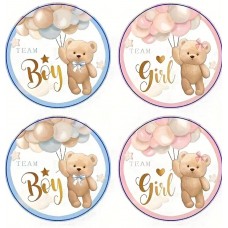 Наклейка, Team Boy un Team Girl, 10 шт. (5 см)