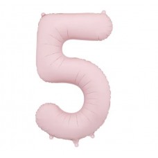 Цифра 5, Розовая, Матовая, (86 см)