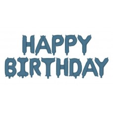 Balonu vīrtene, Happy Birthday, Zils matēts, (340 cm)