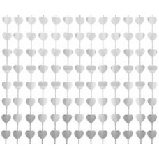 Dekoratīvie aizkari, Sudrabs matēts, Sirds, (100x200 cm)