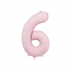 Цифра 6, Розовая, Матовая, (86 см)