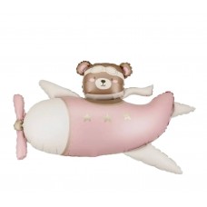 Lācītis lidmašīnā, Roza, (94x61 cm)