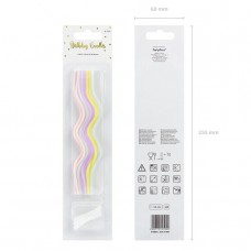 Свечи, Волнистые, Нежных оттенков, 8 шт, (14 см)