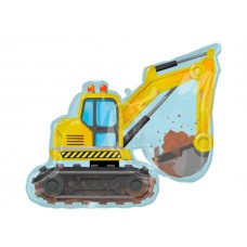 Ekskavators, Dzeltens, (71х66 cm)