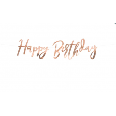 Virtene, Happy Birthday, Rozā zelts, (16.5х62 см)