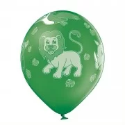 Lateksa balons ar zīmejumu, ZOO, Zaļa, (30 cm)