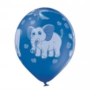 Lateksa balons ar zīmejumu, ZOO, Zils, (30 cm)