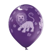 Lateksa balons ar zīmejumu, ZOO, Violets, (30 cm)