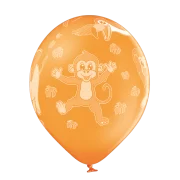 Lateksa balons ar zīmejumu, ZOO, Oranža, (30 cm)