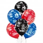Lateksa balons ar zīmejumu, Pirāti, (30 cm)