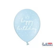 Lateksa balons ar zīmejumu, Happy Birthday, Zils, (30 cm)