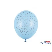 Lateksa balons ar zīmejumu,Ar zelta punktiņiem, Gaiši zilā krāsa, (30 cm)