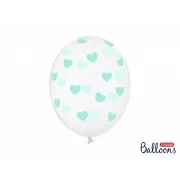 Caurspīdīga balons, Ar sirsniņām, Zils, (30 cm)