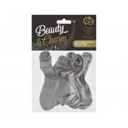 Lateksa balons Sirds, Sudrabs, Hrom, (30 cm)
