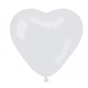 Lateksa balons, Sirds, Balts, (30 cm)