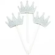 Papīra dekorācijas, Kronis, Sudrabs. 3 gb, (5х4 cm)
