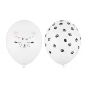 Lateksa balons, Kaķis, Balts, (30 cm)